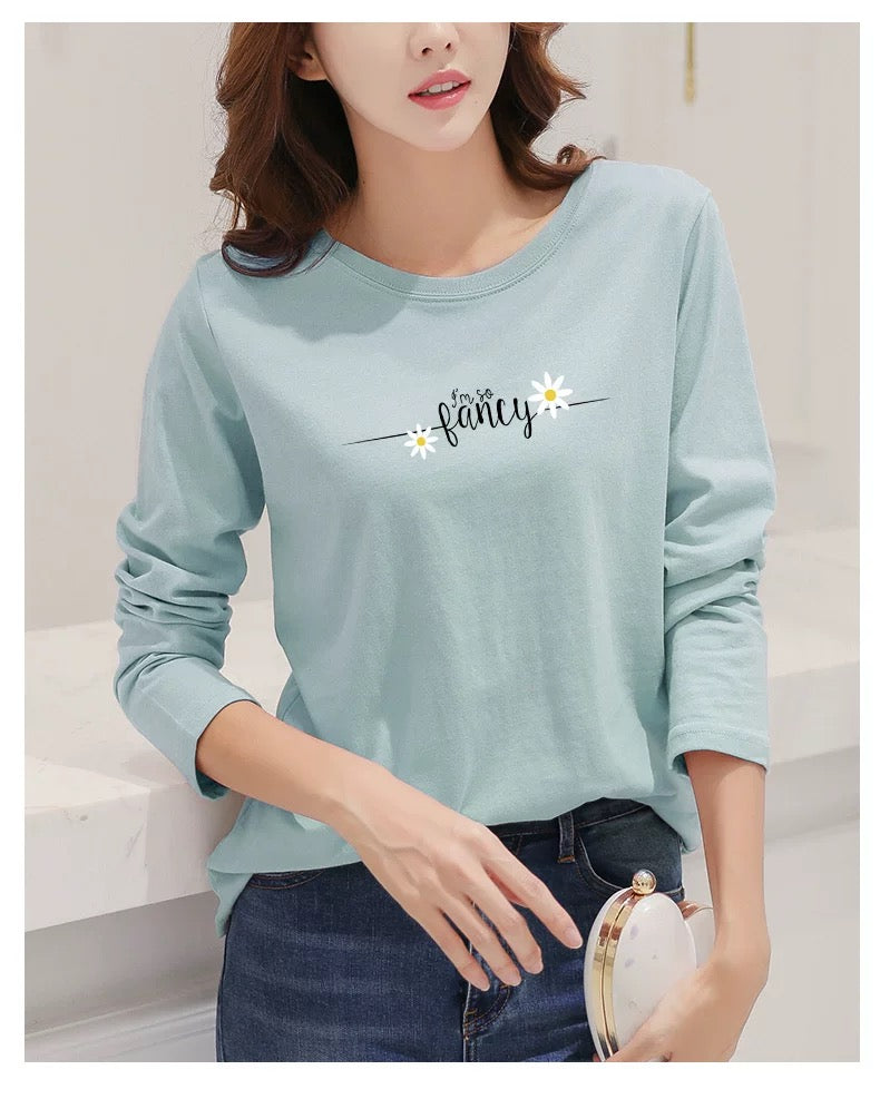 Spring and Autumn pure cotton T-shirts for popularwomen