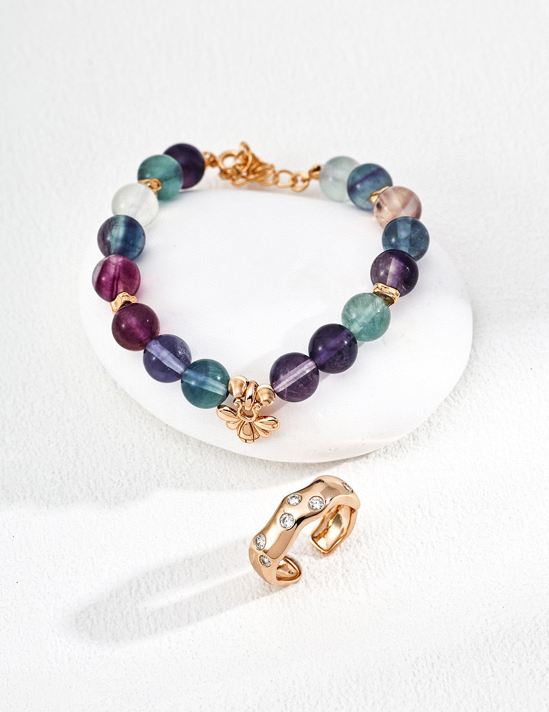 925 Sterling Silver Colorful Fluorite Bracelet – Trendy Women’s Jewelry, Elegant Gift for Party, Wedding & Daily Wear