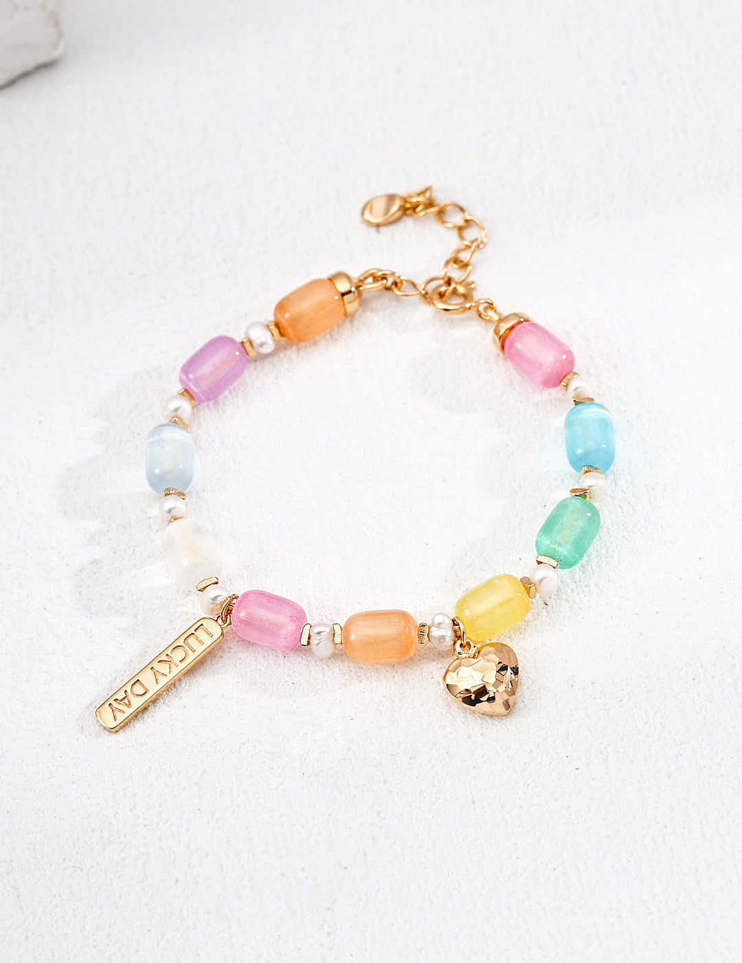 S925 Fresh and Simple Colored Bead Pearl Bracelet