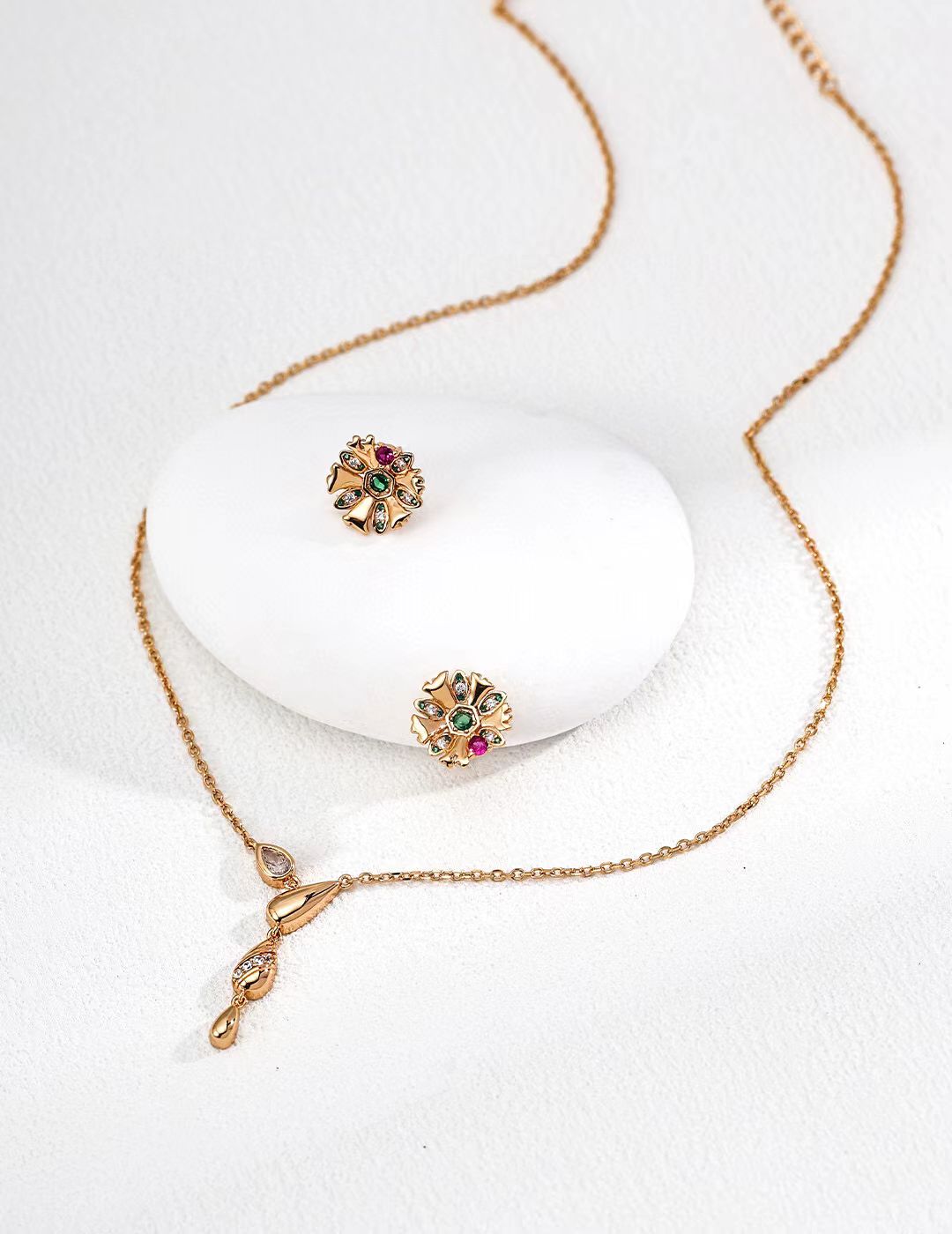 925 Sterling Silver Vintage Zircon Earrings ,ring & necklace