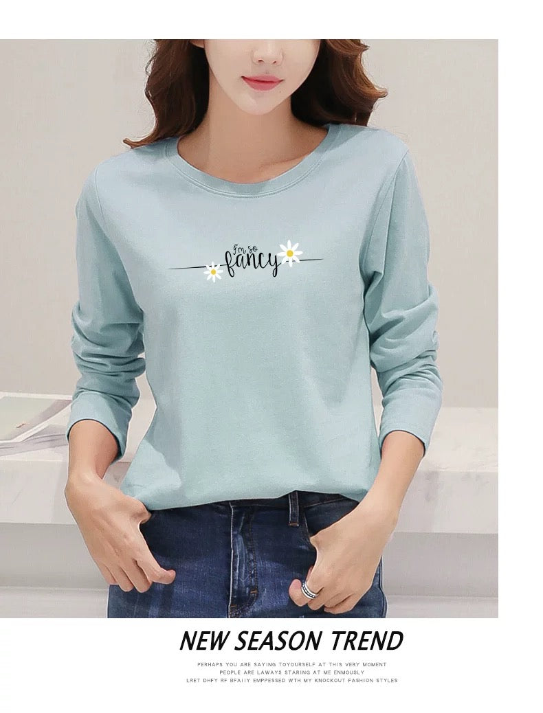 Spring and Autumn pure cotton T-shirts for popularwomen