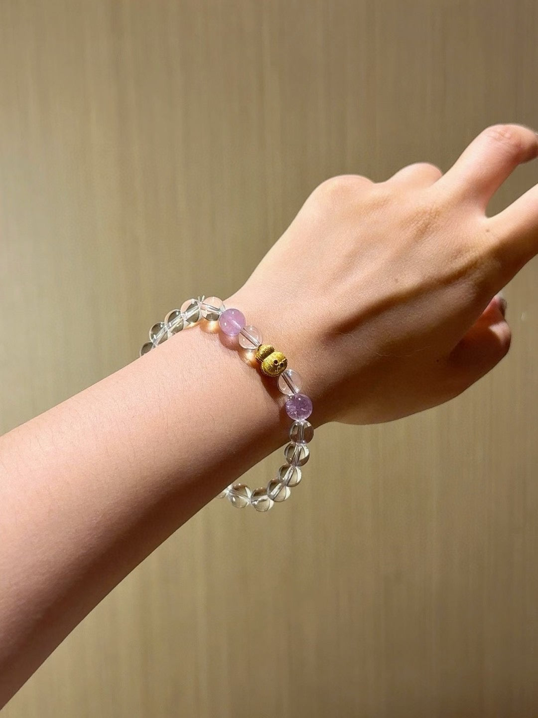 White Crystal and Purple Crystal Bracelet Boosting Intelligence and Memory | Reducing Stress | Improving Sleep | Stabilizing Emotions | Enhancing Motivation